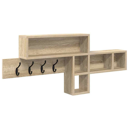 vidaXL Wall-Mounted Coat Rack Wall-Mounted Sonoma Oak Engineered wood
