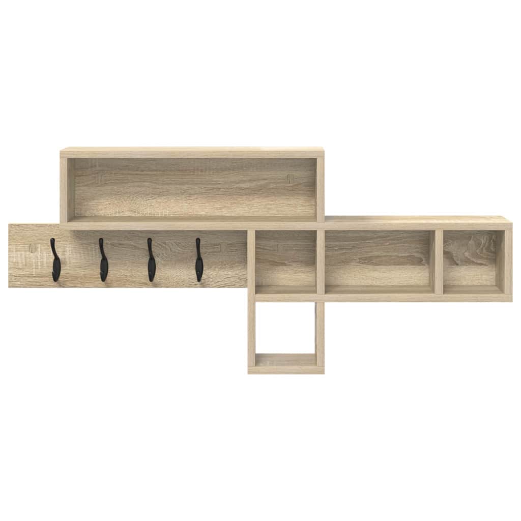 vidaXL Wall-Mounted Coat Rack Wall-Mounted Sonoma Oak Engineered wood