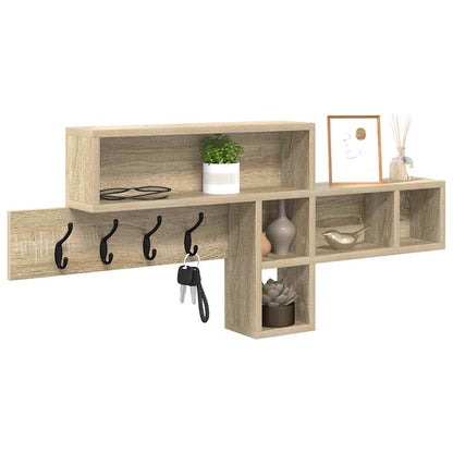 vidaXL Wall-Mounted Coat Rack Wall-Mounted Sonoma Oak Engineered wood