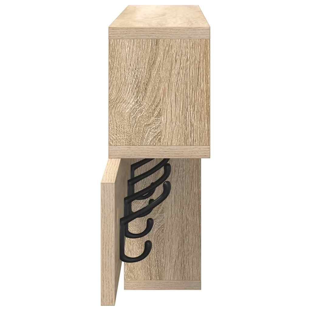 vidaXL Wall-Mounted Coat Rack Wall-Mounted Sonoma Oak Engineered wood