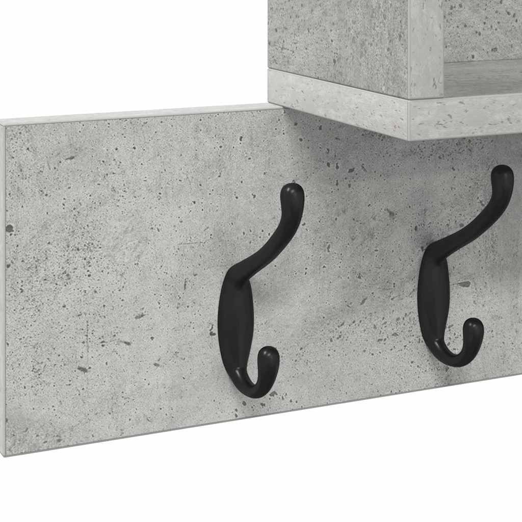 vidaXL Wall-Mounted Coat Rack Concrete Grey 100 x 12 x 43.5 cm