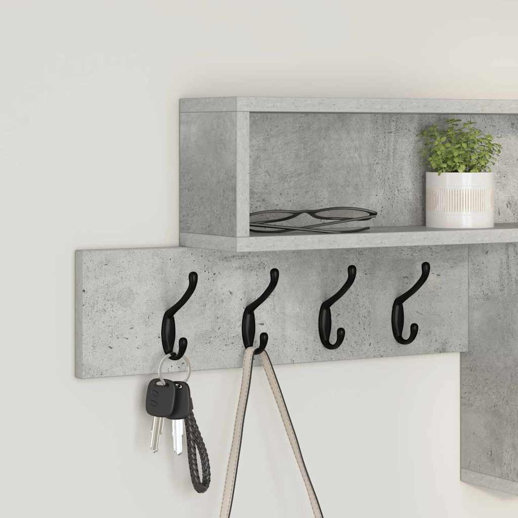 vidaXL Wall-Mounted Coat Rack Concrete Grey 100 x 12 x 43.5 cm