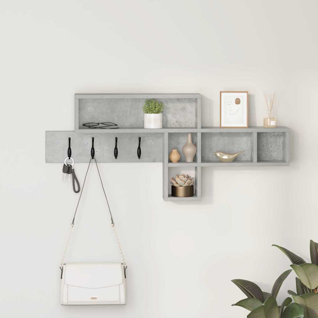 vidaXL Wall-Mounted Coat Rack Concrete Grey 100 x 12 x 43.5 cm