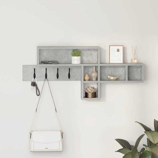 vidaXL Wall-Mounted Coat Rack Concrete Grey 100 x 12 x 43.5 cm