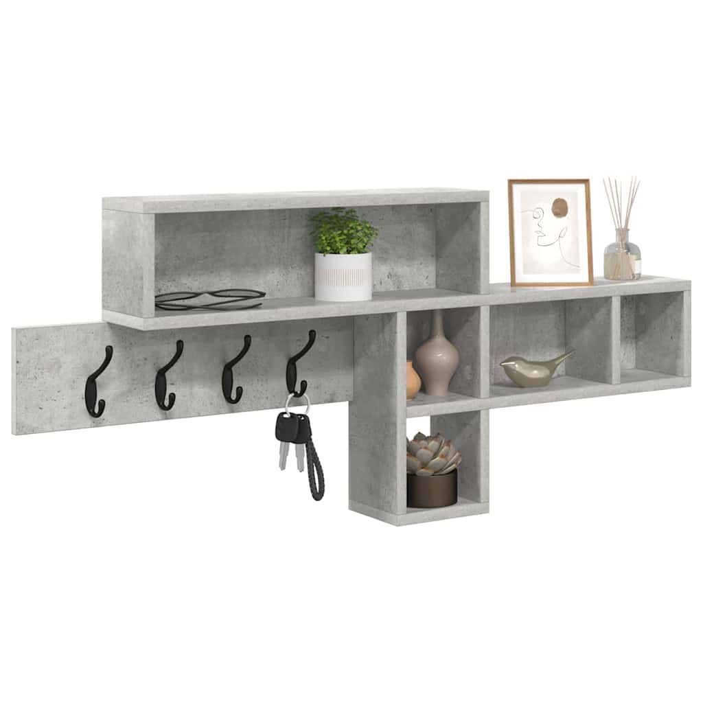 vidaXL Wall-Mounted Coat Rack Wall-Mounted Concrete Grey