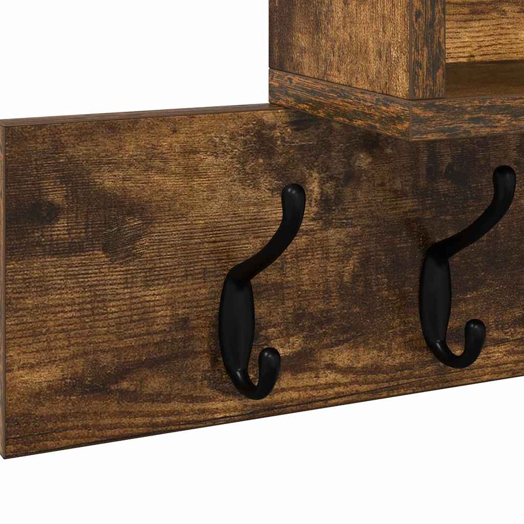 vidaXL Wall-Mounted Coat Rack Wall-Mounted Smoked Oak Engineered wood