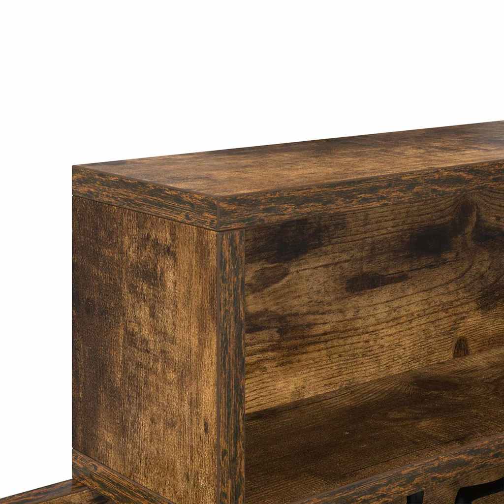 vidaXL Wall-Mounted Coat Rack with Shelf Smoked Oak 100 x 12 x 43.5 cm