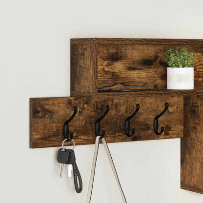 vidaXL Wall-Mounted Coat Rack Wall-Mounted Smoked Oak Engineered wood