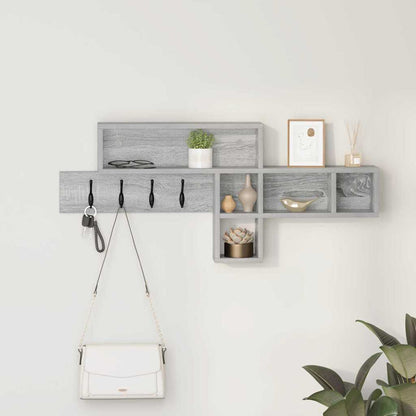 vidaXL Wall-Mounted Coat Rack Wall-Mounted Grey Sonoma Engineered wood