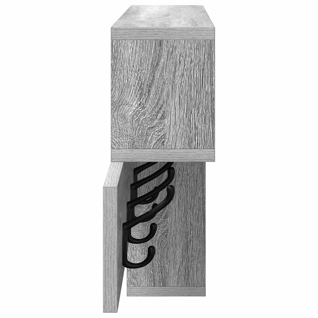 vidaXL Wall-Mounted Coat Rack Wall-Mounted Grey Sonoma Engineered wood