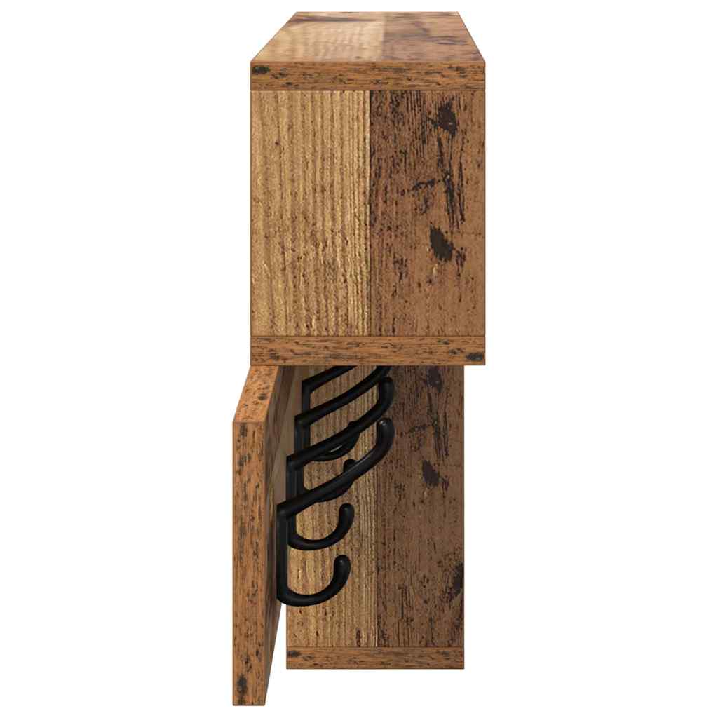 vidaXL Wall-Mounted Coat Rack with Shelf Old Wood 100 x 12 x 43.5 cm