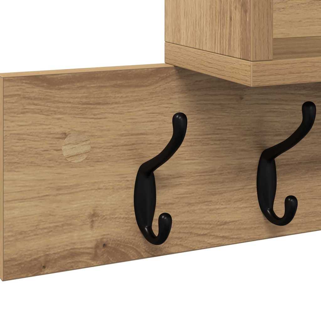 vidaXL Wall-Mounted Coat Rack Wall-Mounted Artisan Oak Engineered wood