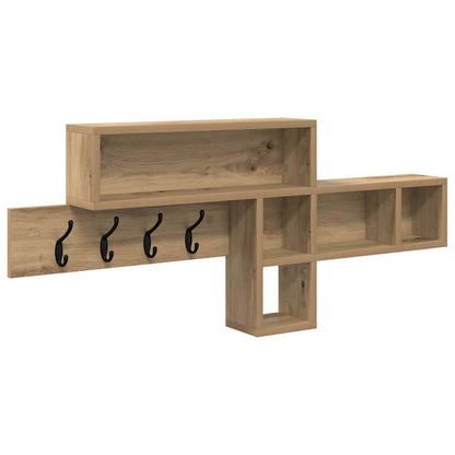 vidaXL Wall-Mounted Coat Rack Wall-Mounted Artisan Oak Engineered wood