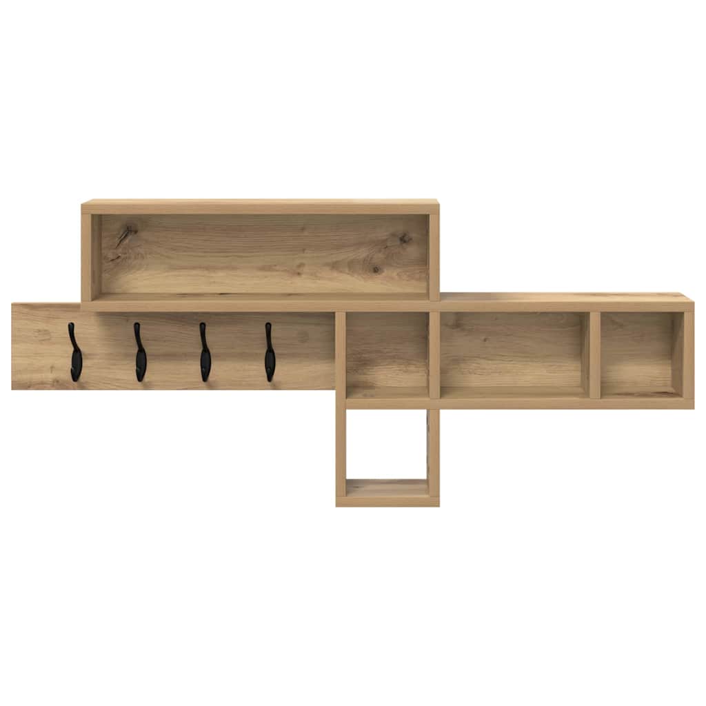 vidaXL Wall-Mounted Coat Rack Artisan Oak 100 x 12 x 43.5 cm