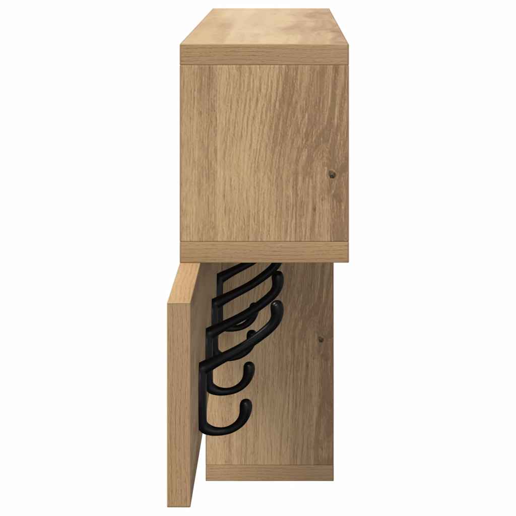 vidaXL Wall-Mounted Coat Rack Wall-Mounted Artisan Oak Engineered wood