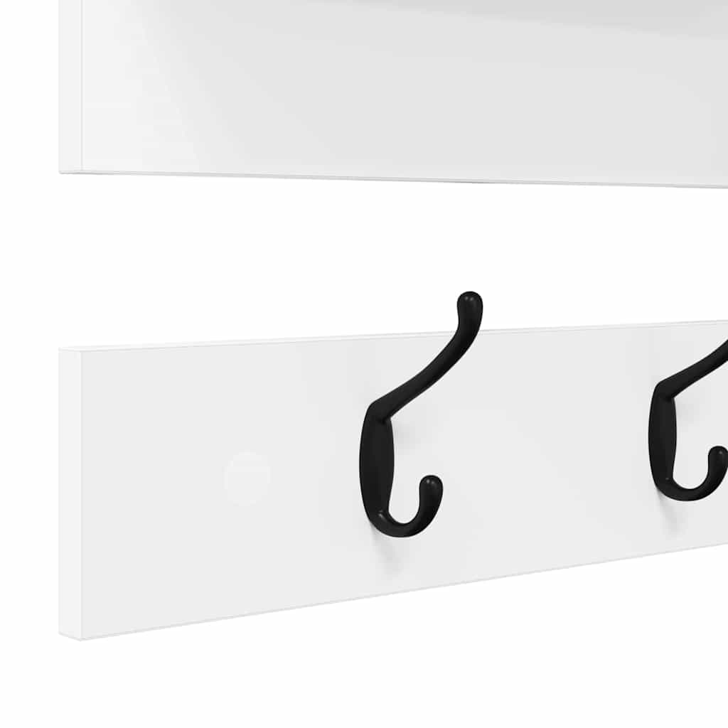 vidaXL Wall-Mounted Coat Rack White 90 x 15 x 36 cm Engineered wood