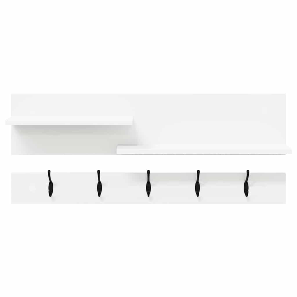 vidaXL Wall-Mounted Coat Rack White 90 x 15 x 36 cm Engineered wood