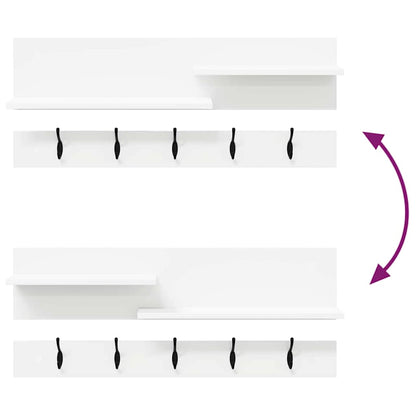 vidaXL Wall-Mounted Coat Rack White 90 x 15 x 36 cm Engineered wood
