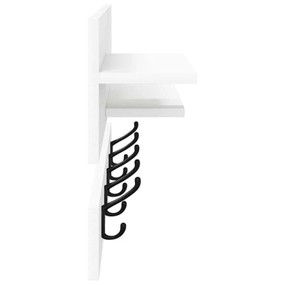 vidaXL Wall-Mounted Coat Rack White 90 x 15 x 36 cm Engineered wood