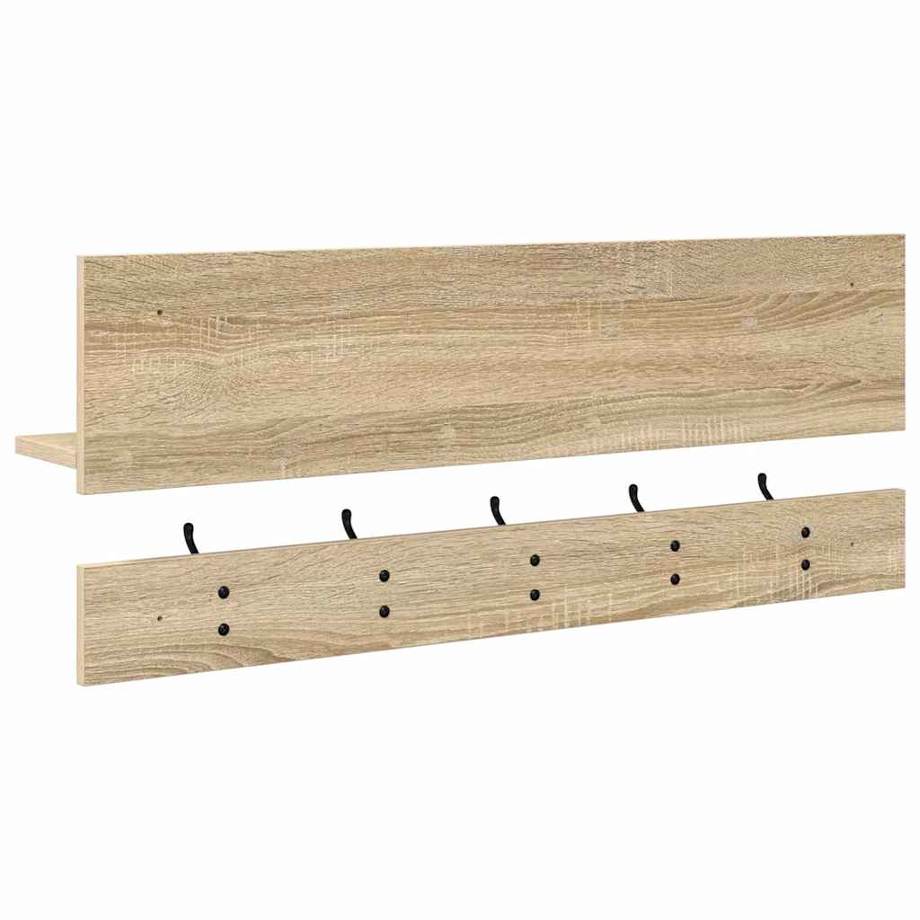 vidaXL Wall-Mounted Coat Rack with Shelf Sonoma Oak 90 x 15 x 36 cm
