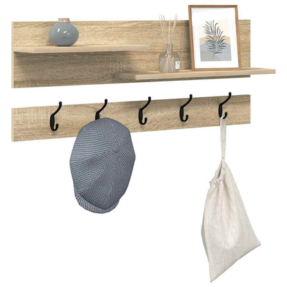 vidaXL Wall-Mounted Coat Rack with Shelf Sonoma Oak 90 x 15 x 36 cm