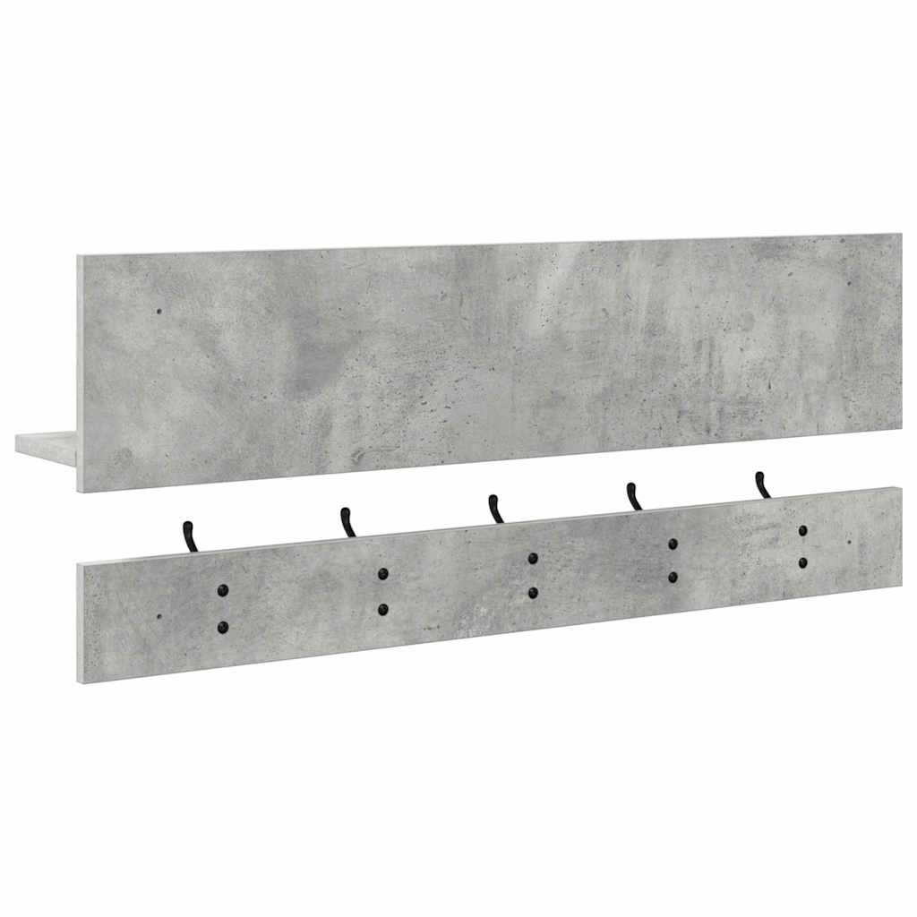 vidaXL Wall-Mounted Coat Rack with Shelf Concrete Grey 90 x 15 x 36 cm