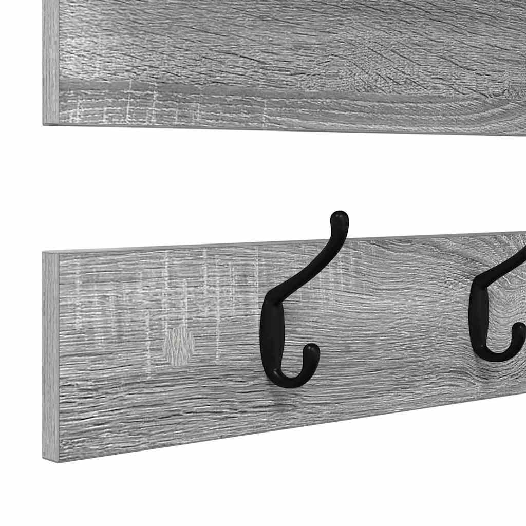 vidaXL Wall-Mounted Coat Rack with Shelf Grey Sonoma 90 x 15 x 36 cm