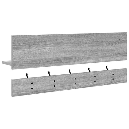 vidaXL Wall-Mounted Coat Rack with Shelf Grey Sonoma 90 x 15 x 36 cm