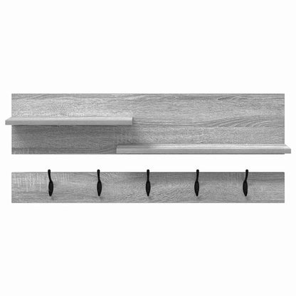 vidaXL Wall-Mounted Coat Rack with Shelf Grey Sonoma 90 x 15 x 36 cm