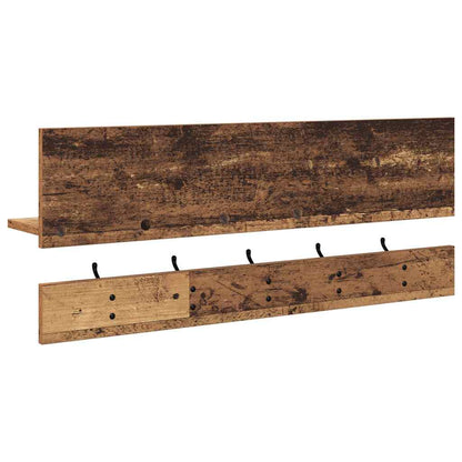vidaXL Wall-Mounted Coat Rack Old Wood 90 x 15 x 36 cm Engineered wood
