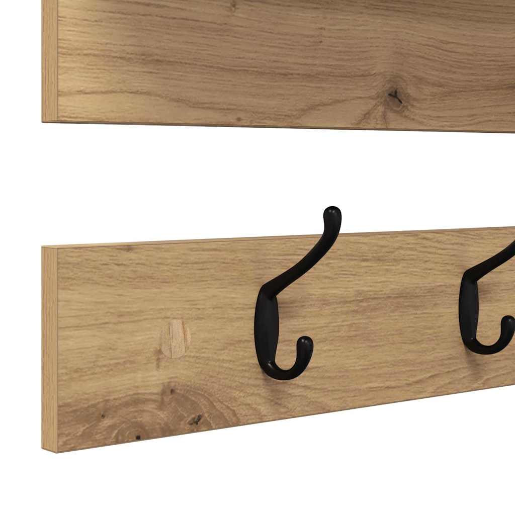 vidaXL Wall-Mounted Coat Rack Wall-Mounted Artisan Oak 90 x 15 x 36 cm