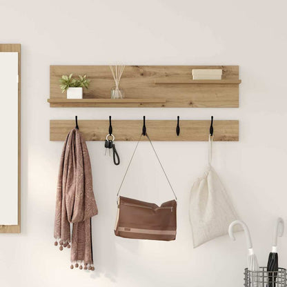 vidaXL Wall-Mounted Coat Rack Wall-Mounted Artisan Oak 90 x 15 x 36 cm