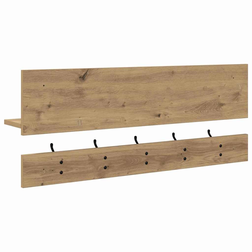 vidaXL Wall-Mounted Coat Rack Wall-Mounted Artisan Oak 90 x 15 x 36 cm