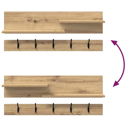 vidaXL Wall-Mounted Coat Rack Wall-Mounted Artisan Oak 90 x 15 x 36 cm