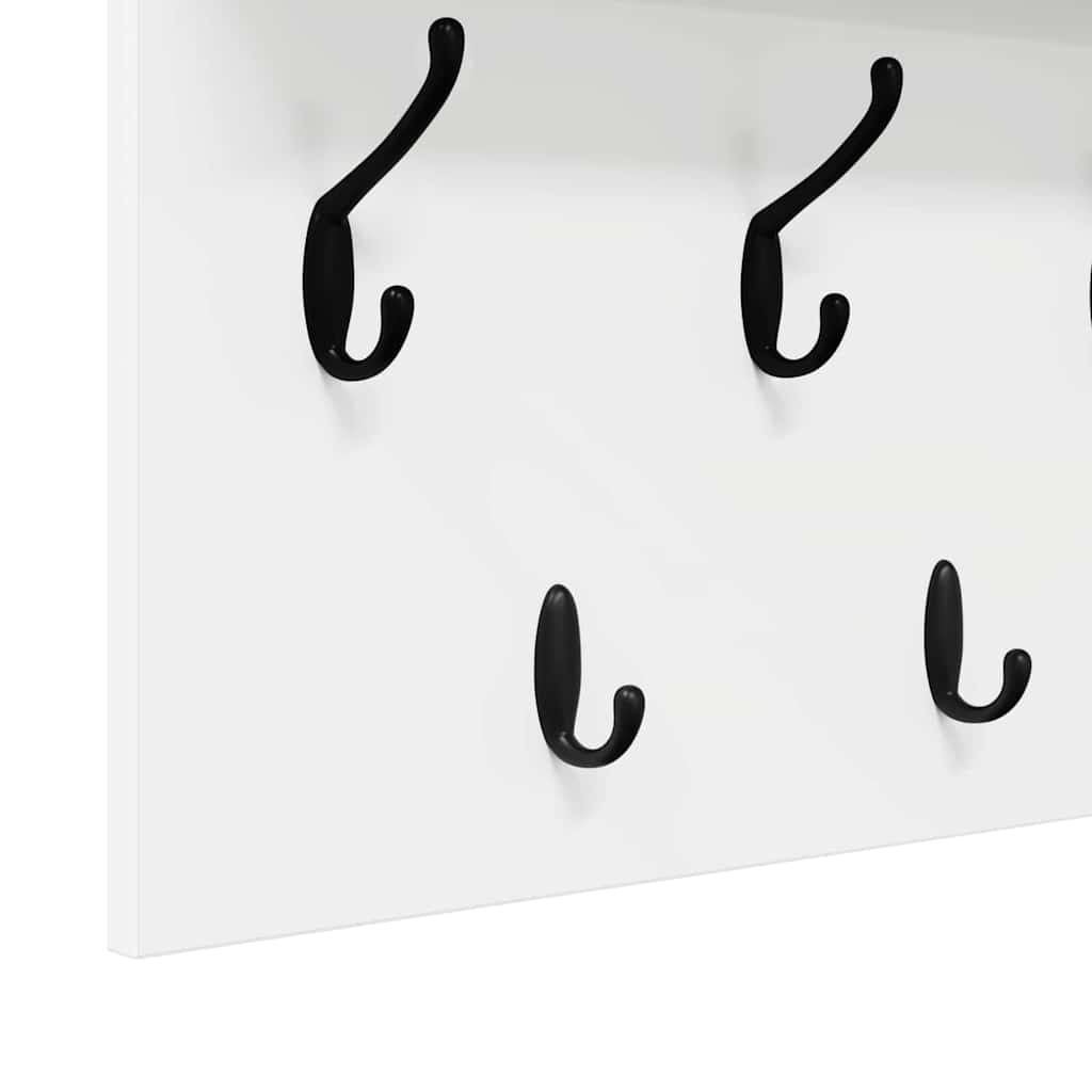 vidaXL Wall-Mounted Coat Rack White 60 x 40 x 12 cm Engineered wood