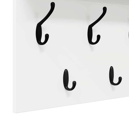 vidaXL Wall-Mounted Coat Rack White 60 x 40 x 12 cm Engineered wood