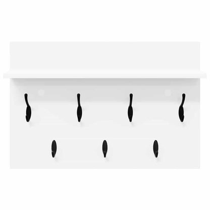 vidaXL Wall-Mounted Coat Rack White 60 x 40 x 12 cm Engineered wood