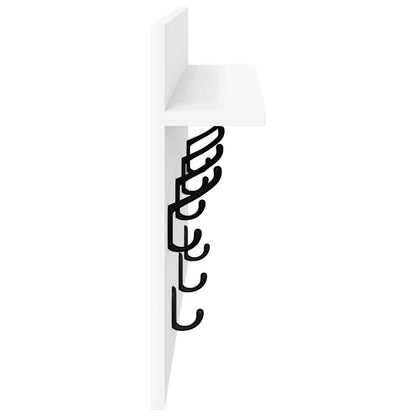 vidaXL Wall-Mounted Coat Rack White 60 x 40 x 12 cm Engineered wood