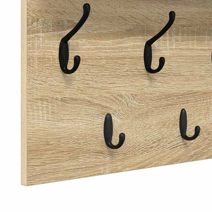 vidaXL Wall-Mounted Coat Rack with Shelf Sonoma Oak 60 x 40 x 12 cm