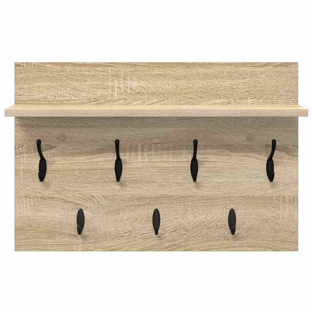 vidaXL Wall-Mounted Coat Rack with Shelf Sonoma Oak 60 x 40 x 12 cm