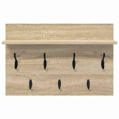 vidaXL Wall-Mounted Coat Rack with Shelf Sonoma Oak 60 x 40 x 12 cm