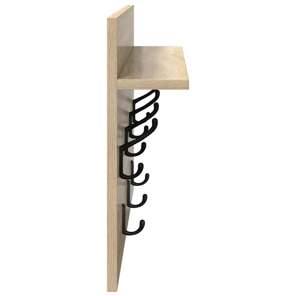 vidaXL Wall-Mounted Coat Rack with Shelf Sonoma Oak 60 x 40 x 12 cm