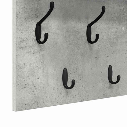 vidaXL Wall-Mounted Coat Rack with Shelf Concrete Grey 60 x 40 x 12 cm