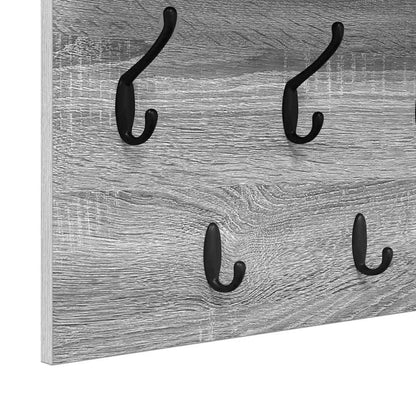 vidaXL Wall-Mounted Coat Rack with Shelf Grey Sonoma 60 x 40 x 12 cm