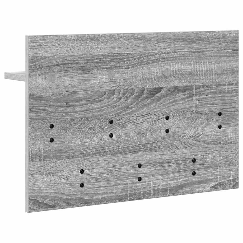 vidaXL Wall-Mounted Coat Rack with Shelf Grey Sonoma 60 x 40 x 12 cm