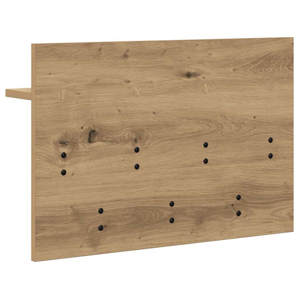 vidaXL Wall-Mounted Coat Rack with Shelf Artisan Oak 60 x 40 x 12 cm