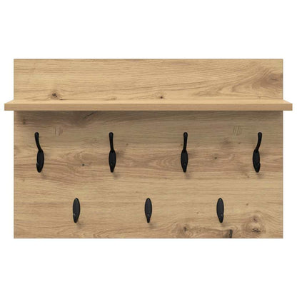 vidaXL Wall-Mounted Coat Rack Wall-Mounted Artisan Oak 60 x 40 x 12 cm