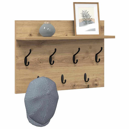 vidaXL Wall-Mounted Coat Rack Wall-Mounted Artisan Oak 60 x 40 x 12 cm