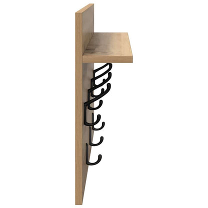 vidaXL Wall-Mounted Coat Rack with Shelf Artisan Oak 60 x 40 x 12 cm