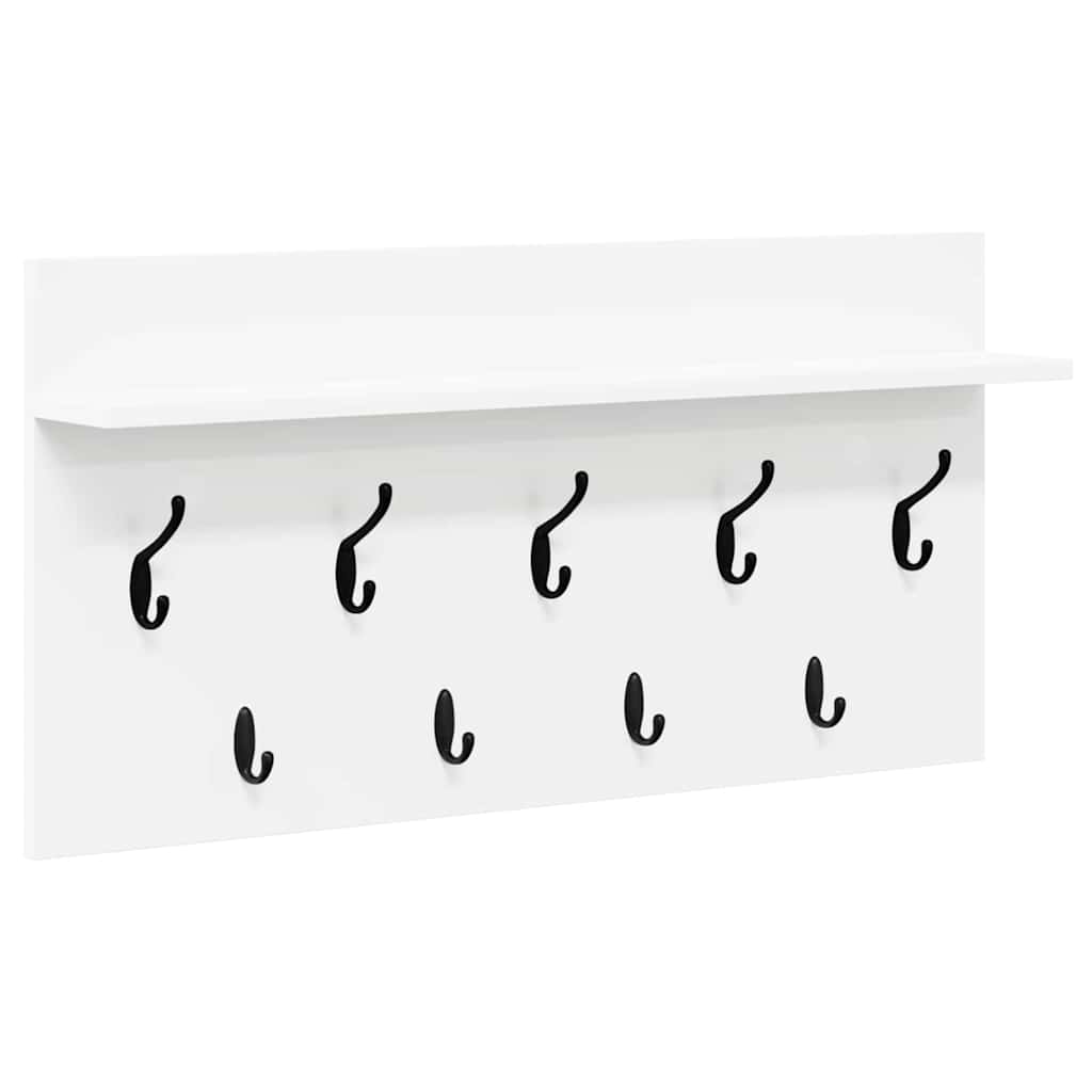vidaXL Wall-Mounted Coat Rack White 80 x 40 x 12 cm Engineered wood